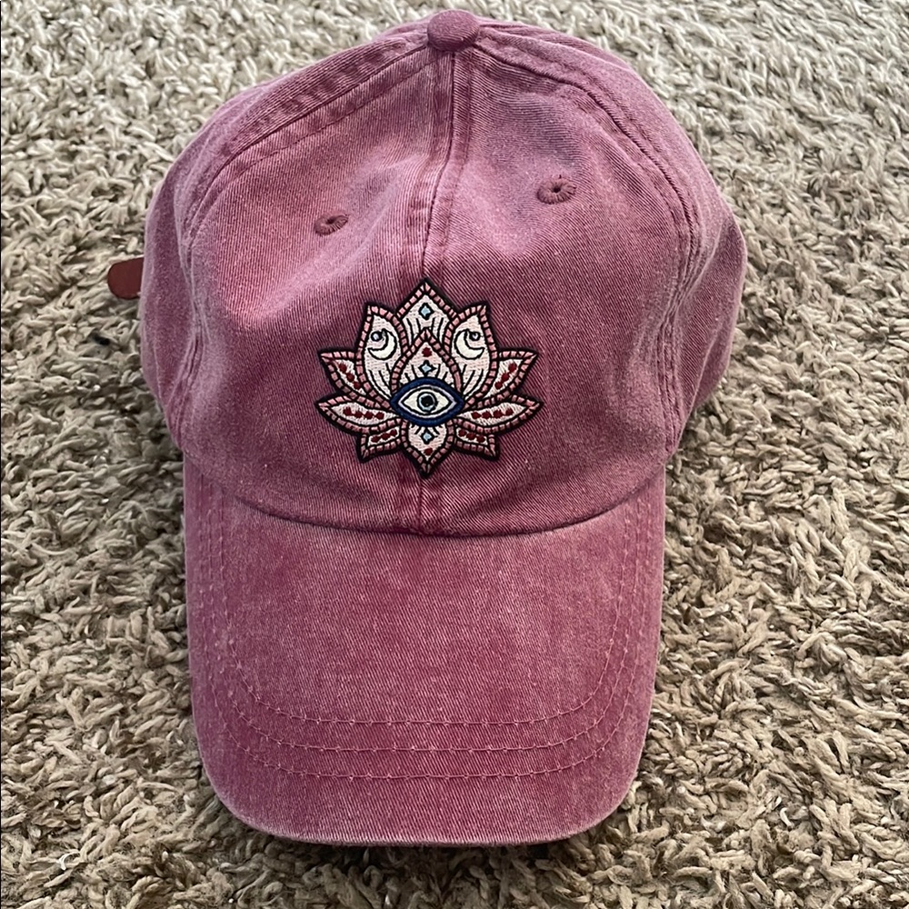 Embroidered Pink Baseball Cap
